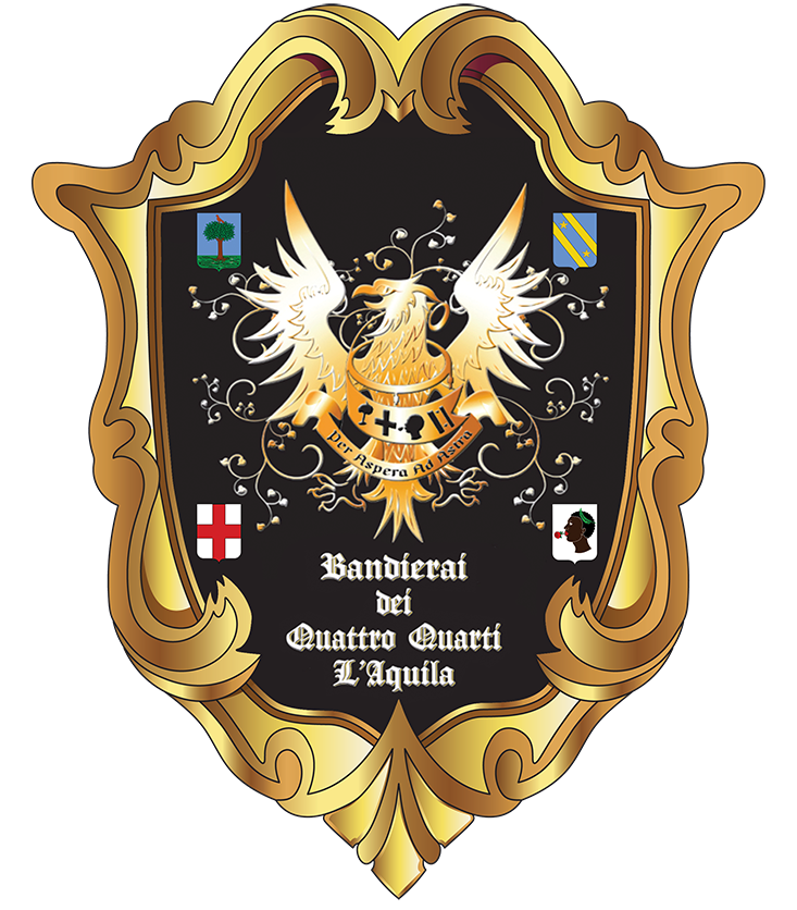 Stemma-Bandierai-dei-quattro-quarti-di-L’Aquila
